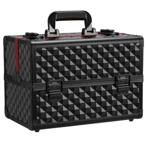 Professional Makeup Case Aluminium Cosmetic Box Vanity Travel Case Black Used - Picture 1 of 6