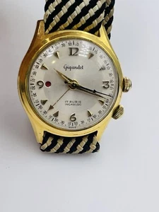 Gigandet Vintage Gold Plated Manual Wind Alarm Men’s Watch - Picture 1 of 13