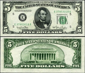FR. 1961 E $5 1950 Federal Reserve Note Richmond E-A Block Wide 2 Choice CU - Picture 1 of 3