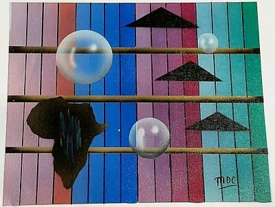 ÁFRICA Litografía Sobre Lienzo Sin Estirar Silueta Africana Formas Abstractas MDC Foto 1 de 4