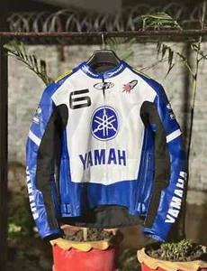Yamaha Motorbike Cowhide Leather Jacket Motorcycle Sports Racing Leather Jacket - Picture 1 of 4