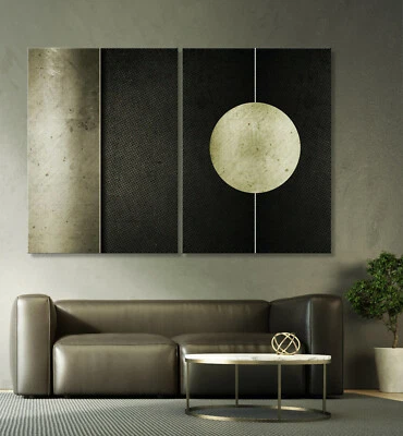 ARRIVAL Leinwand Bild Modern Abstrakt Schwarz Braun Wohnzimmer Kunst Wandbild XL - Bild 1 von 4