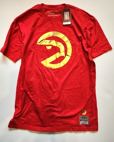 Mitchell & Ness Mens Midas Foil Tee Atlanta Hawks Graphic T-Shirt retail $40 Cover