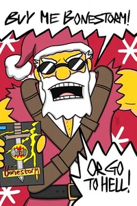 Buy Me Bonestorm! - The Simpsons Inspired Santa Claus Greeting Card - Picture 1 of 2