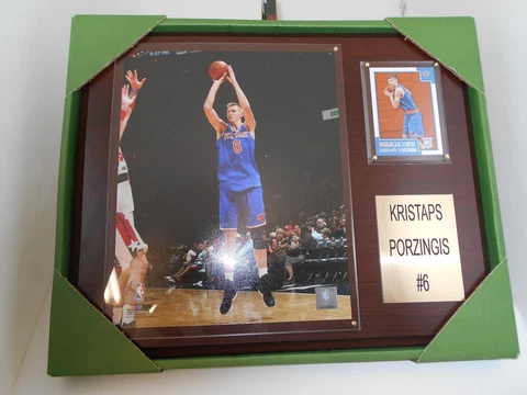 NBA Hoops Kristaps Porzingis  New York Knicks Photo Plaque 12"X15"  Collectible Cover