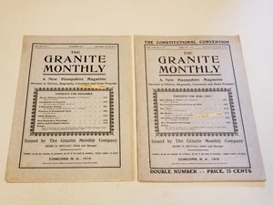 Vtg The Granite Monthly New Hampshire Magazine - June-July 1912, Nov 1913 Set 2  - Picture 1 of 3
