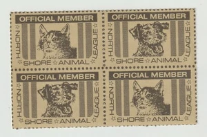 US Poster or Ad Stamp for North Shore Animal League 'Dogs & Cats' block of 4 MNH - Picture 1 of 1