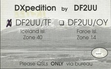 RD0005 Iceland Isl Hans Peter - DF2UU / Tf - QSL Radio Card