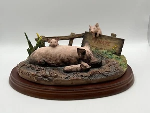 Border Fine Arts James Herriot Studio Vol Pigs ‘Mud Spa’ A8436  - Picture 1 of 14