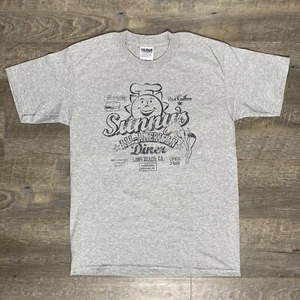 Sunny’s All American Diner Long Beach T Shirt Size Medium Restaurant Gray - Picture 1 of 7