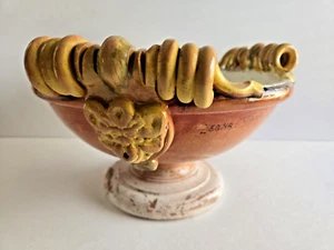 Leona Italia Signed Ceramic Large Bowl Tuscany Italy NEW Tag Treasures of Siena - Picture 1 of 13