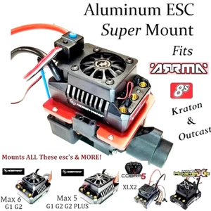 RCP-ESC SUPER Mount Arrma Kraton/Outcast 8s Cobra5-XLX2 G1G2Max 6 G1G2 Max 5 - Foto 1 di 23