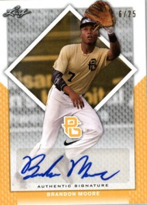 2016 Leaf Perfect Game National Showcase Autograph Yellow B Moore /25 AZ555