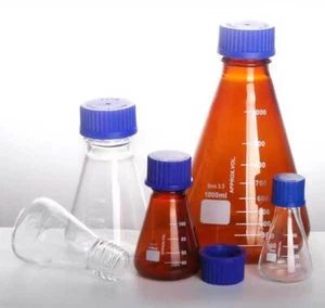 50 ml-1000 ml Erlenmeyerkolben mit blauer Kappe Erlenmeyerkolben Laborbedarf - Picture 1 of 13