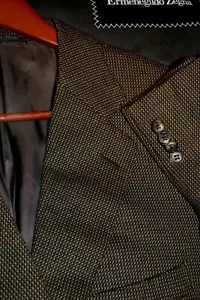 $2495 Ermenegildo Zegna Pure Wool Brown Jacket Blazer 44L Neiman Marcus Italy - Picture 1 of 12