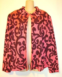 CHAQUETA CÁRDIGAN NEGRA MING WANG ROSA TALLA XL D163 - Imagen 1 de 7