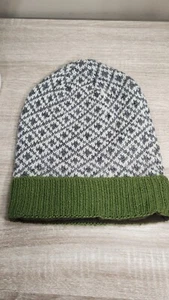 ERIN KNITWEAR IRELAND Knit Wool Beanie Hat Cream Gray Green WOMEN'S MEN'S OS - Bild 1 von 13