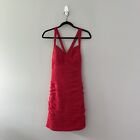 NWT Vintage Cach red wiggle dress pleated sleeveless size 4