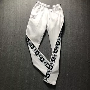 Mickey Mouse Kappa Collab Sweatpants Youth L White Logo Pattern Side Trim Disney - Picture 1 of 15