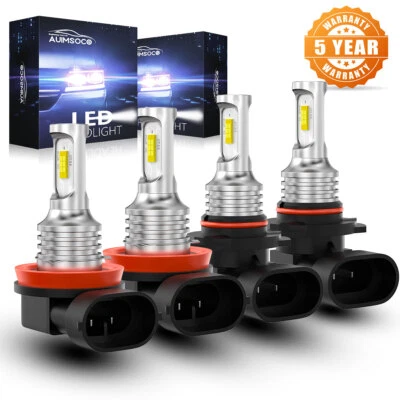 For Jeep Grand Cherokee 2011 2012 2013 LED Lamp High/Low Beam Lights Bulbs 4X A+ - Image 1 of 4