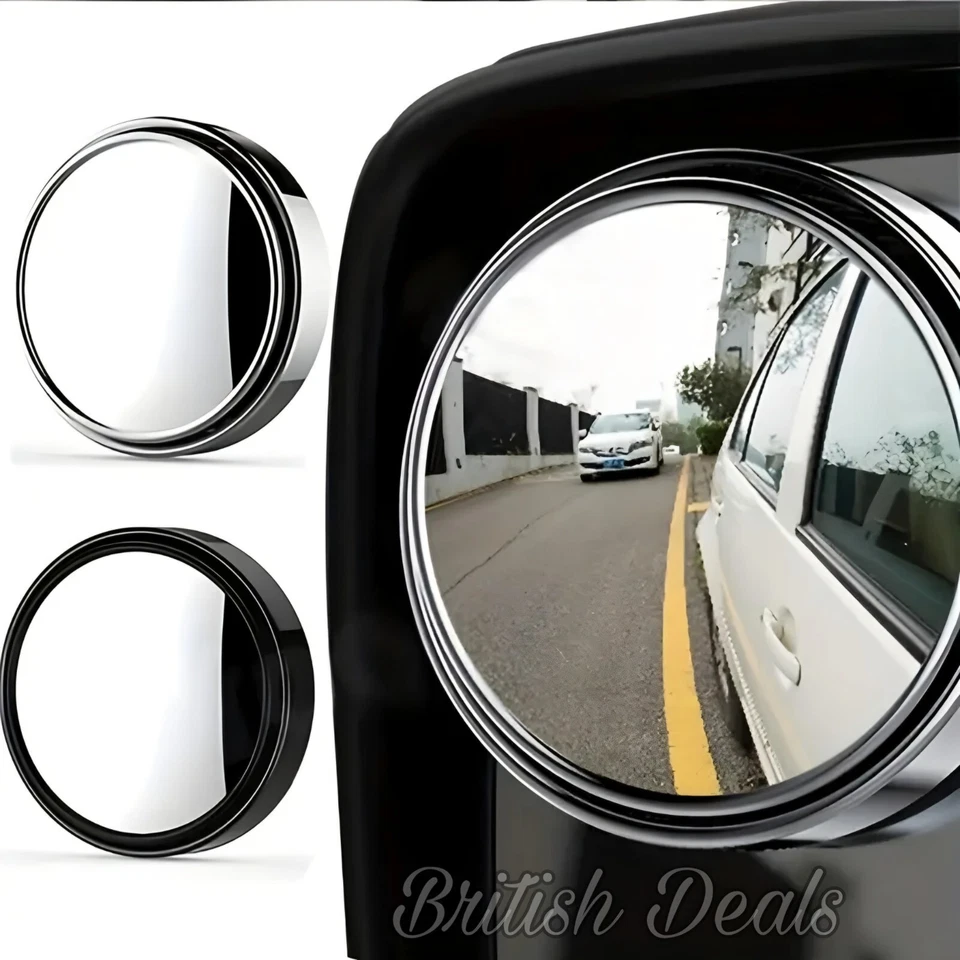 2 Pcs Blind Spot Mirrors – Small Round Convex Wide Angle Mirror for Cars & Truck - Image 1 of 4