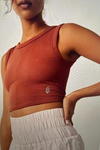 FREE PEOPLE FP MOVEMENT Free Throw Muscle Tank Heather Brown XS/S - Picture 1 of 15