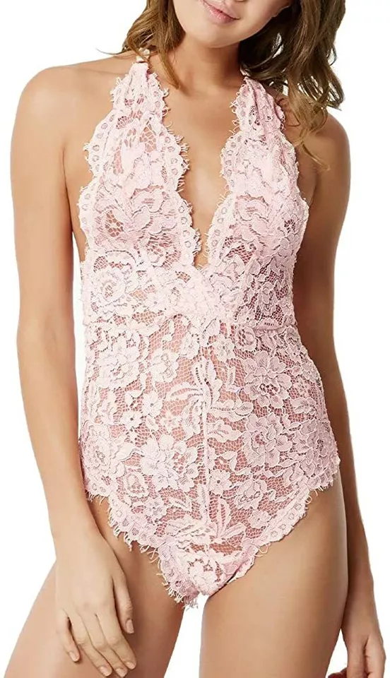 Bluebella Pink Natalia Lace Bodysuit Women's Lingerie Size L 65834