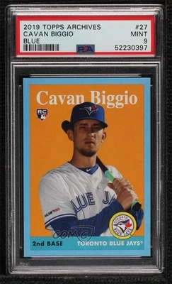 2019 Topps Archives 1958 Design Blue /25 Cavan Biggio #27 PSA 9 MINT Rookie RC - Image 1 of 2