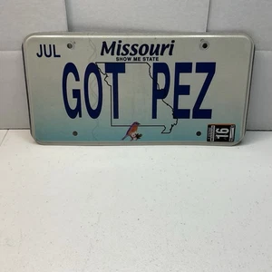 Etiqueta de matrícula personal Missouri Vanity 2016 # GOT PEZ dispensador caramelo - Imagen 1 de 2