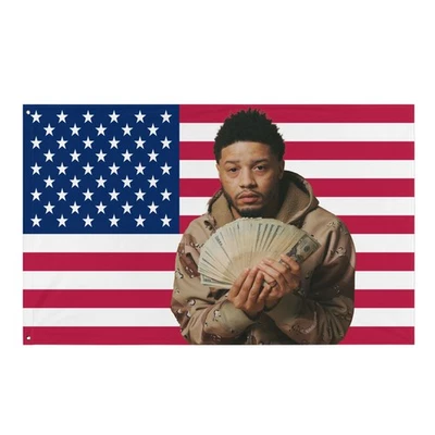 Veeze American Flag Tapestry – “Ganger Energy” Rap Wall Art - Image 1 of 4