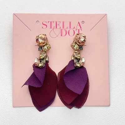 Brincos novos no cartão Stella and Dot CARMEN, 2 em 1 DECLARAÇÃO - Imagem 1 de 4