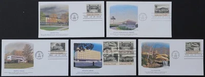 U.S. Used #2019-22 20c Architecture Set of 5 Fleetwood First Day Covers - Image 1 of 2