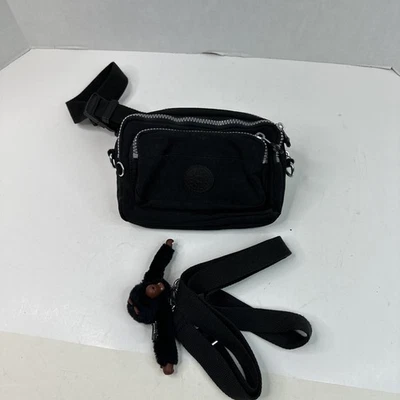 Kipling Bolso Cinturón Bandolera Cintura Bolso de Viaje Riñonera Negro con Mono Foto 1 de 4