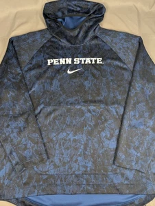 Penn State Nittany Lions Sweater Mens XXL Blue Black Camo Nike Dri Fit Hoodie - Picture 1 of 8