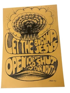 Rare Vintage Counter Culture Poster 1960’s Mushroom Cloud Psychedelic Era - Picture 1 of 8