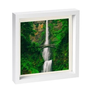 White 10" x 10" 3D Box Photo Frame Ivory 8" x 8" Mount Craft Shadow Picture - Picture 1 of 7