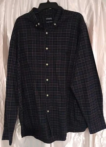 *Chaps* Mens Shirt, Size Xxl, Blue Red & White Checkered, Long Sleeve, Collared - Picture 1 of 4