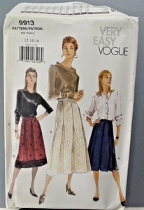 Very Easy Vogue Vintage 1998 Skirts Pattern #9913 14-16-18 Uncut - Picture 1 of 4