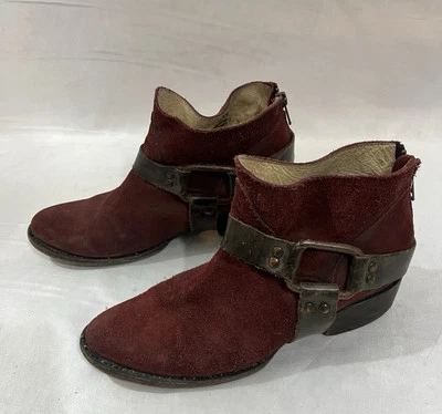 Freebird por Steven Phlow Botas de Tornozelo Couro Camurça Ferrugem Zíper Traseiro Tamanho 8 - Imagem 1 de 4