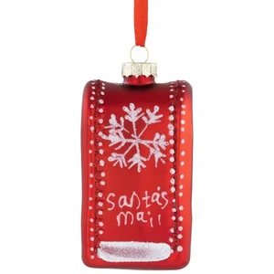 Northlight 4" Rojo Buzón de Papá Noel Vidrio Adorno de Navidad - Imagen 1 de 5