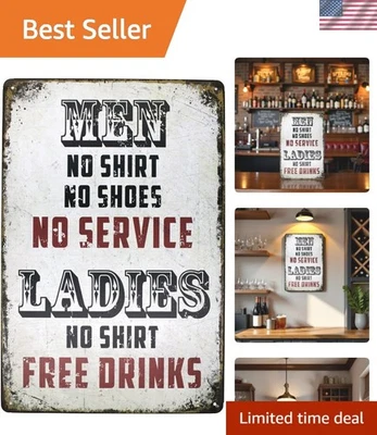 Placa de lata de cerveja engraçada bebidas sem álcool - Arte de parede elegante para jantar e caverna do homem - Imagem 1 de 4