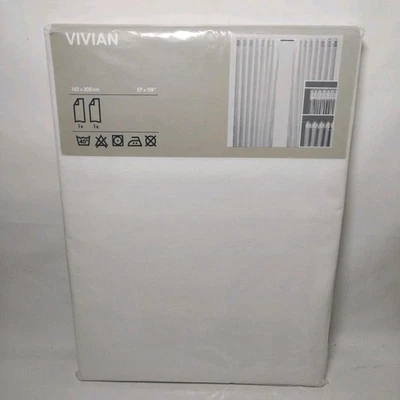 Ikea Vivan Curtains 145 x 300cm New In Packaging White Light Sheer 002.215.63 - Image 1 of 4