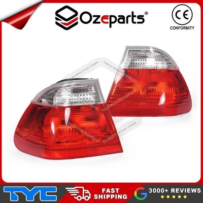 Set / Pair LH+RH Tail Light Lamp (Clear Lens) For BMW 3 Series E46 Sedan 98~01 - Image 1 of 4