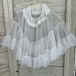 Vintage I-C Mfg. Co. Girls Sheer White Full Circle Petticoat Dress Size 8 - Picture 1 of 6