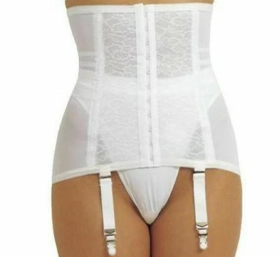 Vintage New /Tags L Rago 21 Waist Trainer/Girdle with gartersFirm shaping White - Image 1 of 2