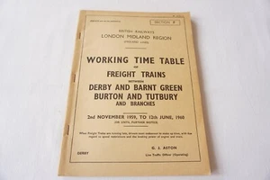 London Midland Region Railway 1959 horario de trabajo sección F Burton Tutbury - Imagen 1 de 8