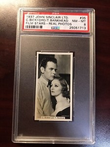 1937 JOHN SINCLAIR LTD STARS #35 CHARLES BICKFORD/TALLULAH BANKHEAD PSA 8 NM-MT