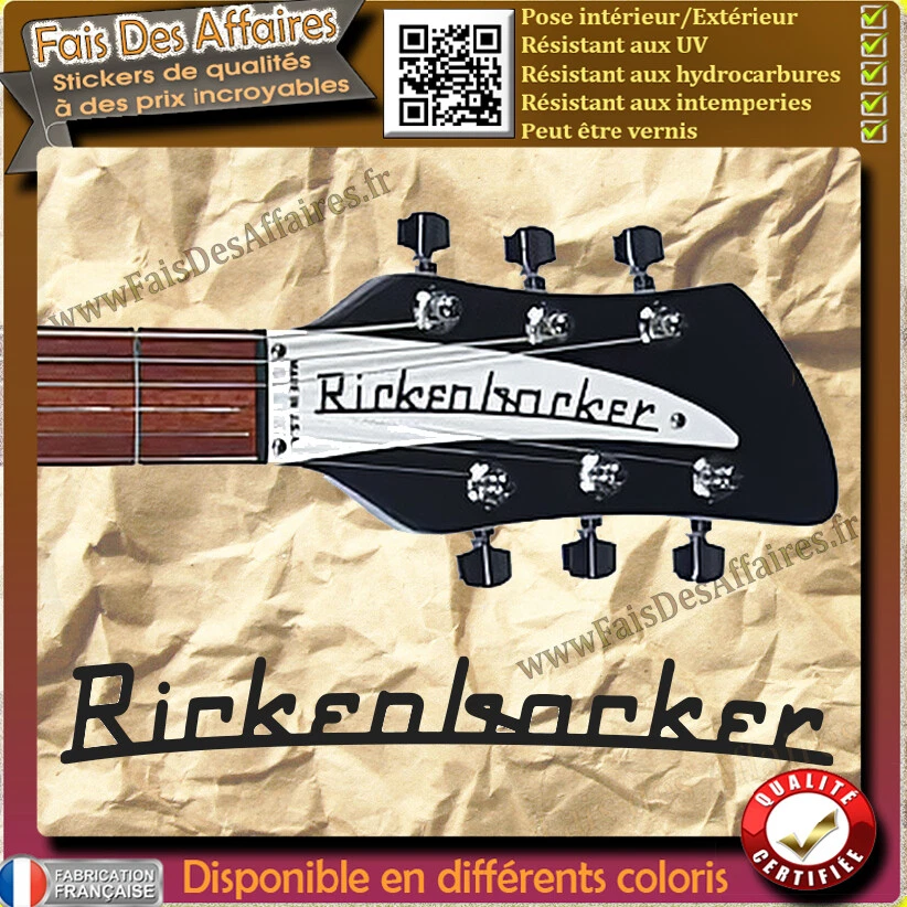 sticker sticker RICKENBACKER GUITAR GUITAR HEADSTOCK rock decal - Image 1 of 1