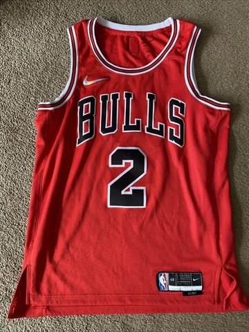 100% Authentic Lonzo Ball Nike Bulls Icon Swingman Jersey Size 48 L Mens Cover