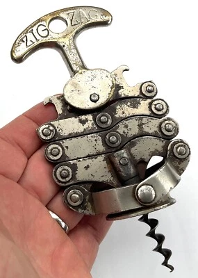 TIRE BOUCHON ZIG ZAG DECA BRONZE CORKSCREW KORKENZIEHER CAVATAPPI SACACORCHOS - Photo 1/4